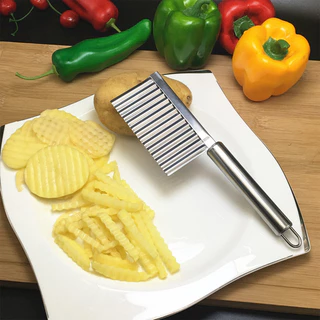 UTENSILS มีดหั่นผักผลไม้เครื่องสไลด์แผ่นมันสำปะหลังสแตนเลส,มีดเครื่องหั่นหยักสำหรับหั่นเครื่องตัดมันฝรั่งเครื่องมือทำเฟร
