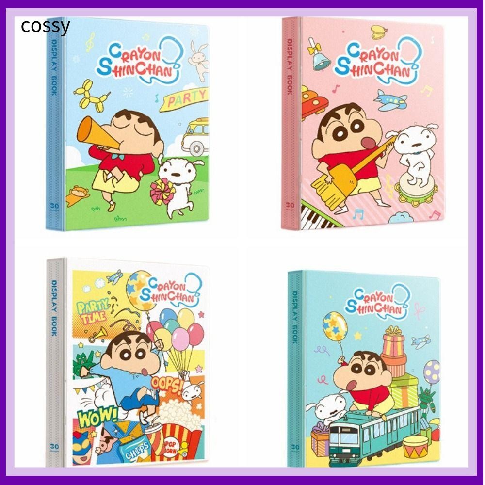 แฟ้ม COSSY A4, ที่เก็บแฟ้มเครยอนชินจัง 30/40/60 หน้า, นักเรียนกระเป๋าเอกสาร PP กันน้ําความจุขนาดใหญ่