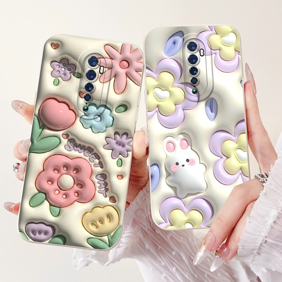 Oppo Reno2 F / Reno2 Z / Reno2 เคสป้องกันเลนส์ Reno 2F 2Z 2 CPH1989 CPH1951 CPH1907 เคสซิลิโคนอ่อนนุ่มการ์ตูนแพนด้ากระต่ายน่ารัก