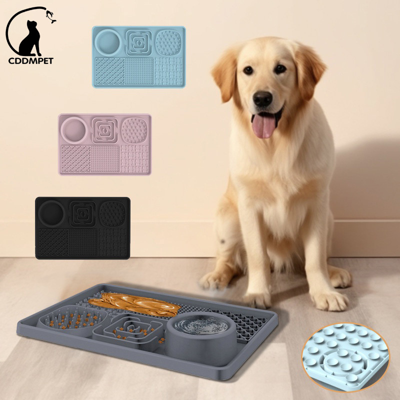 【CDDMPET】สัตว์เลี้ยงไม่ลื่นช้าชามอาหารสุนัขซิลิโคนดูดแมวเลียแผ่นลูกสุนัขป้อนชามน้ํา