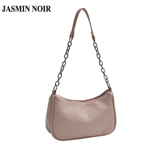 Jasmin NOIR กระเป๋าสะพายไหล่ กระเป๋าถือ หนัง PU ขนาดเล็ก แต่งสายโซ่คล้อง สําหรับสตรี