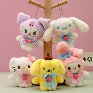 พวงกุญแจ ผ้าฝ้าย จี้ตุ๊กตาอนิเมะ Sanrio Kuromi Melody Cinnamoroll สําหรับห้อยกระเป๋า