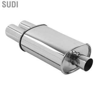 Sudi Dual Muffler  Universal Stainless Steel Straight Through Polished Car Exhaust 2.5in Inlet for Modification