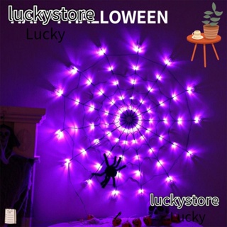 Lucky สายไฟ LED รูปแมงมุม กันน้ํา พร้อมรีโมตคอนโทรล สําหรับตกแต่งปาร์ตี้ฮาโลวีน