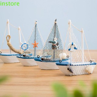 Instore โมเดลเรือใบไม้ แฮนด์เมด DIY สําหรับตกแต่งบ้าน