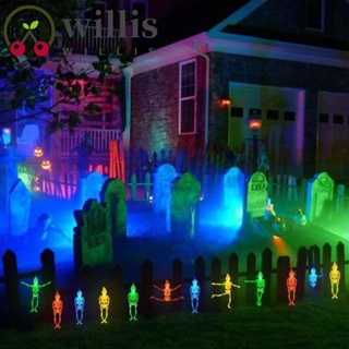 Willis สายไฟหิ่งห้อย LED รูปโครงกระดูก น่ากลัว ขนาดพกพา หลากสีสัน สําหรับตกแต่งปาร์ตี้ฮาโลวีน