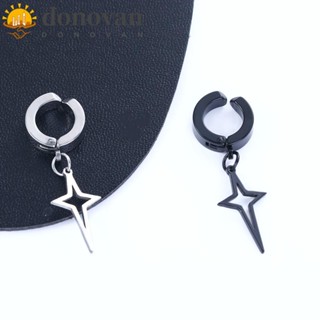 Donovan ต่างหู แบบหนีบ เท่ เรียบง่าย ต่างหูสามเหลี่ยม หญิง ชาย ไม่เจาะ ต่างหู