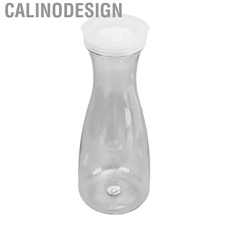 Calinodesign Transparent  Bottle  Elegant Shape 1100ml Plastic Juice Jug Large  Easy Cleaning Fall Resistant with Flip Top Lid for Family