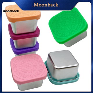 &lt;moonback&gt; ถ้วยซอส สเตนเลส กันรั่วซึม พร้อมฝาปิดซิลิโคน สําหรับสลัด และขนมขบเคี้ยว