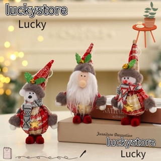 Lucky จี้ตุ๊กตาซานตาคลอส สโนว์แมน น้ําหนักเบา คุณภาพสูง สําหรับแขวนตกแต่งต้นคริสต์มาส 2 ชิ้น