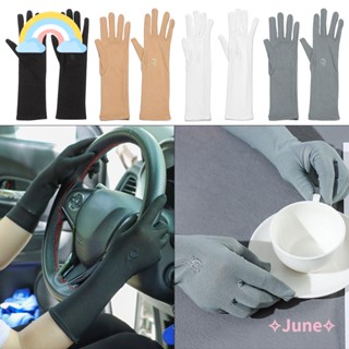 June ถุงมือกันแดด กันลื่น ยาวปานกลาง สําหรับผู้หญิง