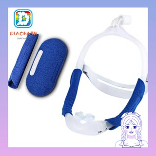 Diachath ปลอกหุ้มสายรัด CPAP 2 ชิ้น, เบาะ CPAP สากล ระบายอากาศ, หมวกกันน็อค แบบเต็มหน้า ทนทาน นุ่ม - ขนแกะ แผ่นดูแลใบหน้าทางการแพทย์