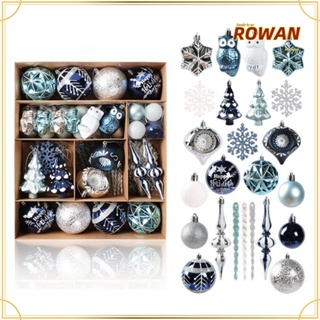 Rowans จี้ลูกบอลพลาสติก เพ้นท์สี 70 ชิ้น สําหรับตกแต่งปาร์ตี้คริสต์มาส