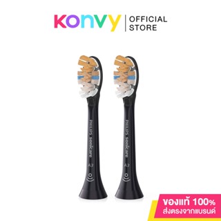 [แพ็คคู่] Philips Sonicare A3 Premium All-In-One Toothbrush Heads [2pcs] #HX9092/96 หัวแปรงสีฟัน สีดำ รุ่น A3 Premium All-in-One.