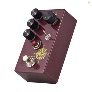 Moskyaudio Overdrive แป้นเหยียบเอฟเฟคกีตาร์ สวิตช์ 4 โหมด และระดับเสียง โทนเสียง ควบคุมการขับขี่ แบบพกพา สําหรับกีตาร์ไฟฟ้า COMPAS