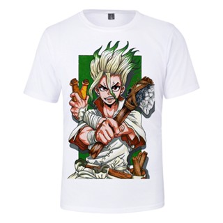 เสื้อยืด พิมพ์ลายการ์ตูนอนิเมะ Drstone สไตล์ฮาราจูกุ สตรีท