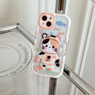 เคสโทรศัพท์มือถือ แบบนิ่ม ลายการ์ตูนแมวน่ารัก สามมิติ สําหรับ iPhone 15 14 13 12 11 Pro MAX X XS XR XS MAX 7 8 PLUS