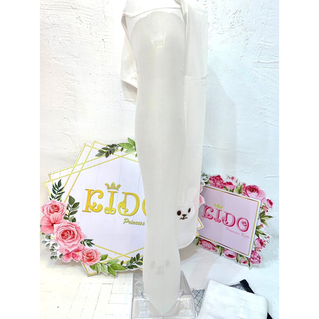 ถุงน่องเด็ก(หน้าร้านอยู่รัชดา)L210สีขาวเรียบใส ลายกระต่ายที่ฝ่าเท้า เนื้อนิ่มใส่สบาย