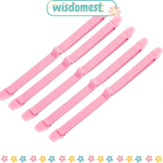 WISDOMEST สายโซ่คล้องแว่นตา แบบยืดหยุ่น สีชมพู สําหรับทุกวัน จํานวน 5 ชิ้น