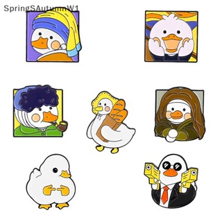 [SpringSAutumnW] เข็มกลัด รูปการ์ตูนสัตว์น่ารัก เป็ด ไก่น่ารัก เครื่องประดับ สําหรับตกแต่งกระเป๋า [TH]