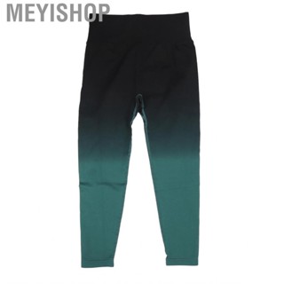 Meyishop Yoga Tights High Rise Tummy Control Buttock Lift Black Green L Seamless Quick Dry Women Workout Pants for Female Walking