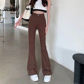 SOERVIMY  กางเกงขายาว กางเกงยีสน์ผู้หญิง ทรงหลวม ๆ ตรง Retro Hip Hop Pants 2023 NEW Style  Stylish Beautiful High quality ทันสมัย WNK239067L 36Z230909