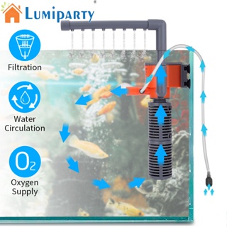 Lumiparty 3-in-1 ฟิลเตอร์กรองอากาศออกซิเจนในตัว ขนาดเล็ก อุปกรณ์เสริม สําหรับตู้ปลา