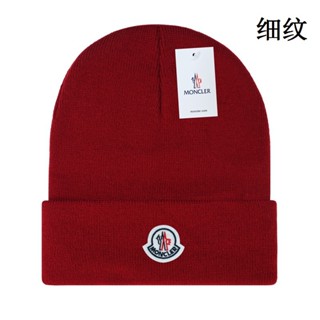 Beanies MONCLER หมวกบีนนี่ถัก แบบสวมหัว เนื้อหยาบ ให้ความอบอุ่น แฟชั่นฤดูใบไม้ร่วง และฤดูหนาว 2 ชิ้น