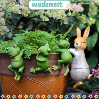 Wisdomest โมเดลเรซิ่น รูปปั้นกบ กระต่าย สําหรับตกแต่งบ้าน สวน