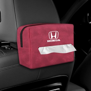 HONDA LOGO tissue bag N-WGN SHUTTLE NBOX BRIO AMAZE Fit City Civic type-r cr-v br-v ODYSSEY freed pilot n7x Accord car seat back-mounted paper box armrest box Alcantara material zipper storage box