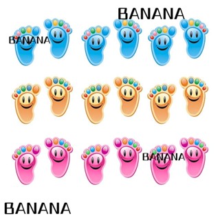 Banana1 สติกเกอร์ไวนิล ลายรอยเท้าสัตว์น่ารัก มีกาวในตัว สําหรับติดตกแต่งพื้นเด็ก 30 คู่