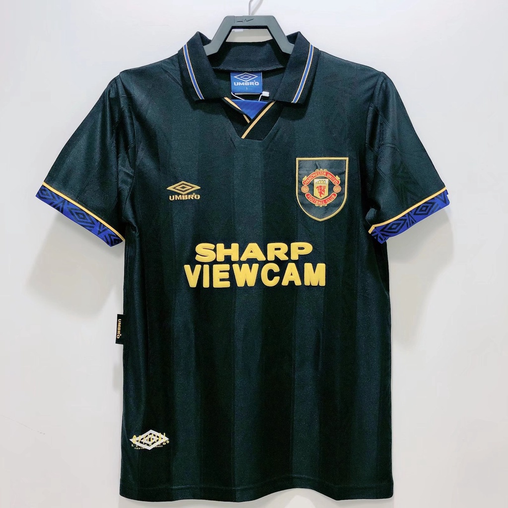 เสื้อกีฬาแขนสั้น ลายทีมชาติฟุตบอล Manchester United 1993-94 ชุดเยือน สไตล์เรโทร