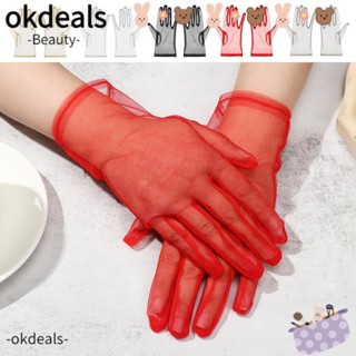 OKDEALS ถุงมือเจ้าสาว แบบบางพิเศษ แฟชั่นใหม่ อุปกรณ์เสริม สําหรับเจ้าสาว 1 คู่