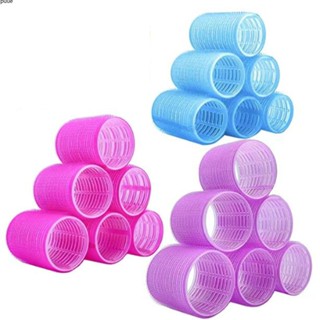 6 ชิ้น SelfGrip ลูกกลิ้งผมสร้าง Heatless หยิกได้อย่างง่ายดายและสไตล์ผม Curlers heatless ผมดัดผม DIY จัดแต่งทรงผมเครื่องมือไม่มีความร้อนกาวในตัวดัดผมเครื่องมือ puueqg