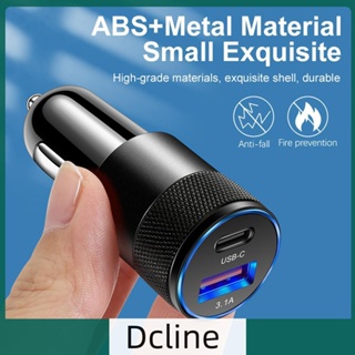 [Dcline.th] อะแดปเตอร์ชาร์จโทรศัพท์มือถือ USB Type C 3.1A 15W PD แบบชาร์จเร็ว สําหรับรถยนต์