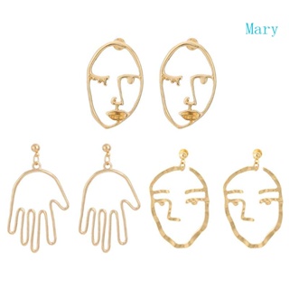 Mary 3 คู่ มินิมอล วาง ต่างหู เครื่องประดับ กลวง จี้ ต่างหูคริสต์มาส