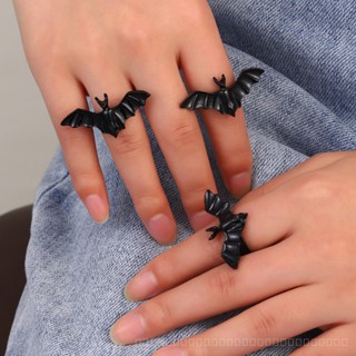 0908WSJ AliExpress New European and American Halloween Ornaments Dark Gothic Bat Ring Men and Women Opening Ring 9IF8