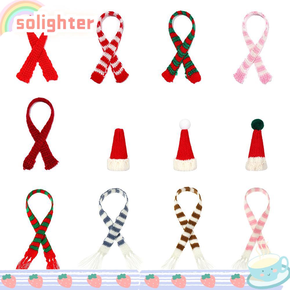 Solighter ผ้าพันคอ ผ้าถัก ขนาดเล็ก สําหรับตกแต่งบ้านตุ๊กตา