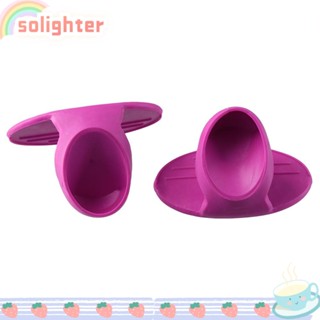 SOLIGHTER ถุงมือซิลิโคน ทนความร้อน กันลื่น สุ่มสี สําหรับเตาอบเบเกอรี่ 6 ชิ้น