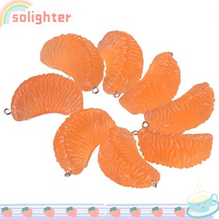 SOLIGHTER จี้เรซิ่น รูปผลไม้ สีส้ม สําหรับทําเครื่องประดับ ต่างหู DIY