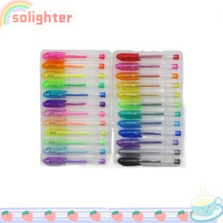 Solighter ปากกาเจลกลิตเตอร์ พลาสติก ขนาดเล็ก 24 สี สําหรับสํานักงาน 24 แพ็ค