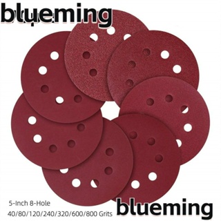 Blueming2 แผ่นกระดาษทรายขัด ทรงกลม 5 นิ้ว 40 80 120 240 320 600 800 ช่อง 8 รู 70 ชิ้น