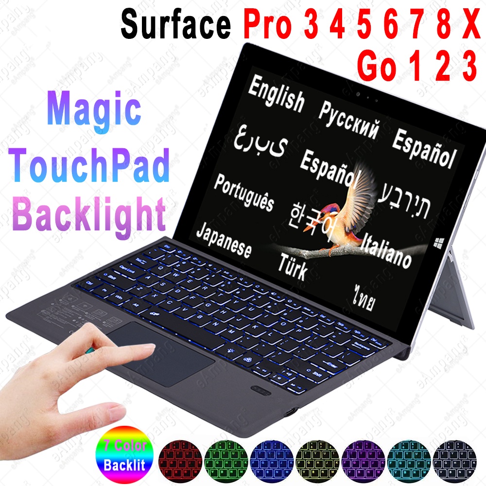 แป้นพิมพ์ ไทย Microsoft Surface Pro 11 10 8 9 X Go 2 3 4 Pro 7 Pro 6 Pro 5 Pro 4 Pro 3 คลุม Type Cover Keyboard