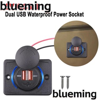 Blueming2 อะแดปเตอร์ซ็อกเก็ตชาร์จในรถยนต์ กันน้ํา QC3.0 LED