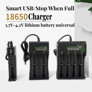 รางชาร์จถ่า รางชาร์จถ่าน 4 Slots 3.7v USB Charger อิสระชาร์จแบบพกพา ตัดไฟเอง รองรับถ่าน 18650 26650 10440 14500 16340