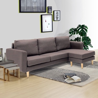 [กทม. 3-5 วัน ส่ง] Koncept furniture โซฟาเข้ามุมสลับด้านได้ซ้าย/ขวา รุ่น Ansen สีน้ำตาล (198x140x82 ซม.)