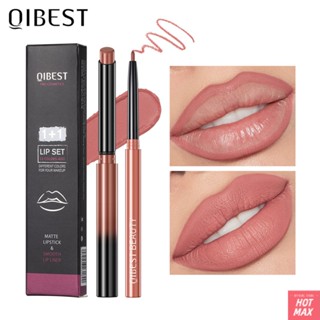 QIBEST Matte Lipstick Pen กันน้ำและติดทนนานลิปไลเนอร์สีนู้ดแต่งหน้าไม่เปลี่ยนสีง่าย No Blooming Lipstick Pen เข้มข้นและใช้งานง่าย ปากกาลิปสติกไม่ซีดจาง ,Beauty Frenzy