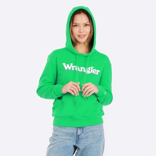 WRANGLER เสื้อคลุมฮู้ดดี้ผู้หญิง รุ่น WR S123WHODN07 สีเขียว แรงเลอร์ เสื้อฮู้ดดี้ เสื้อฮู้ดดี้ผู้หญิง