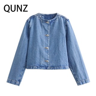 Qunz เสื้อแจ็กเก็ตคาวบอย อเนกประสงค์ แฟชั่น 7833