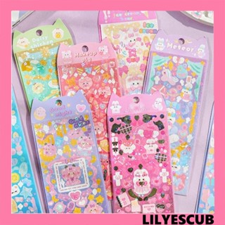 Lilyescub สติกเกอร์ PVC ลายการ์ตูนกระต่ายน่ารัก สําหรับตกแต่ง